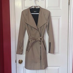Mackage black and beige trench jacket in beige